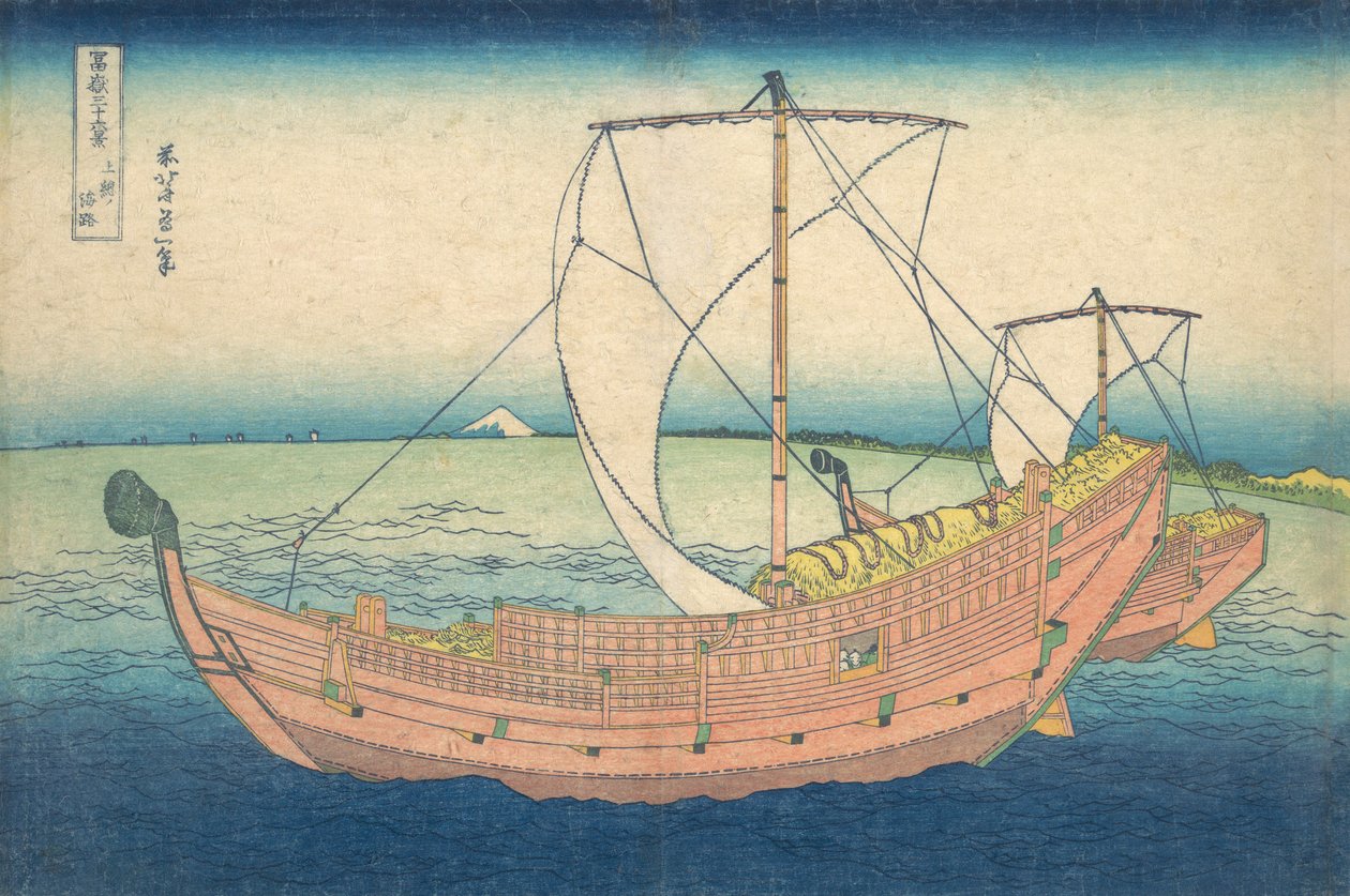 Tengeren Kazusa mellett Kazusa no kairo, a Harminchat kilátás a Fuji-hegyre... sorozatból, kb. 1830-32. alkotó: Katsushika Hokusai