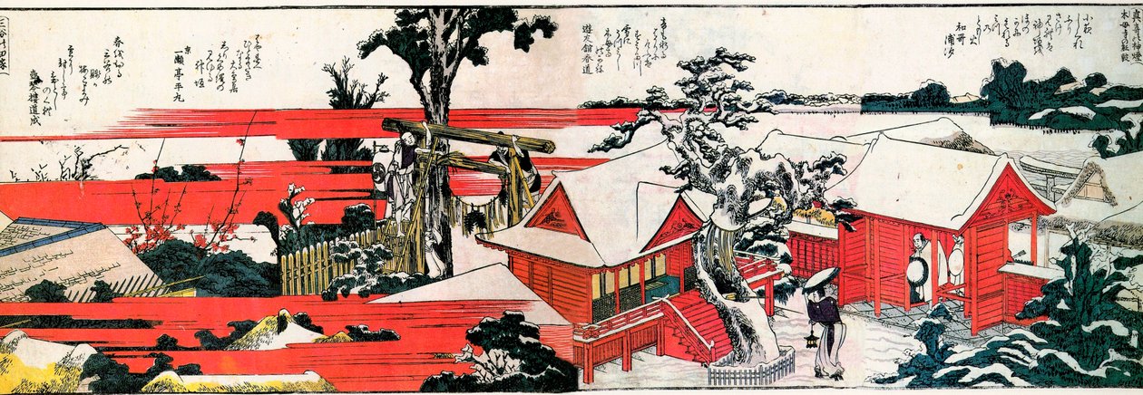 A Sumida folyó partján. alkotó: Katsushika Hokusai