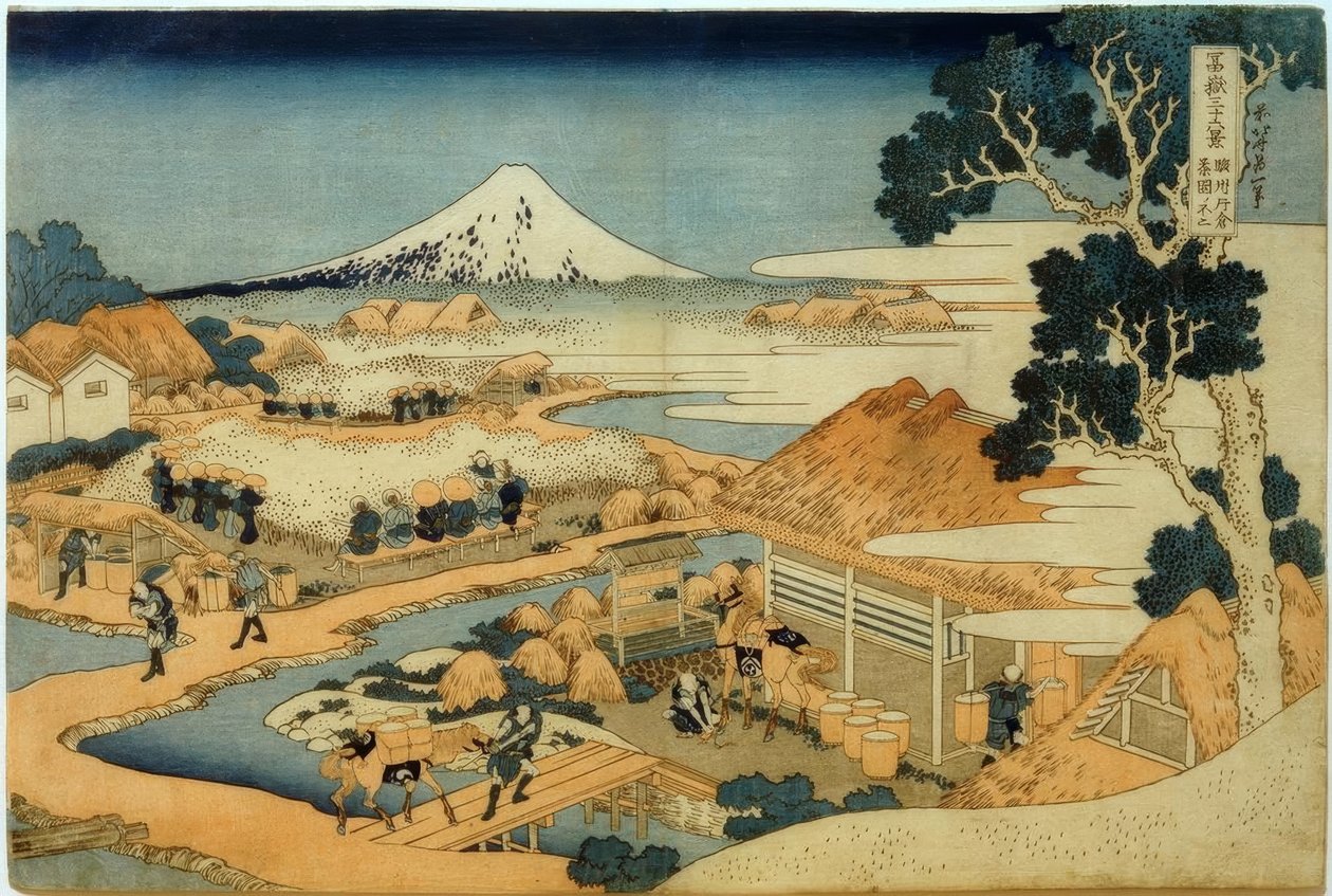 A Fuji-hegy a katakura teaültetvényről nézve, Suruga tartományban alkotó: Katsushika Hokusai