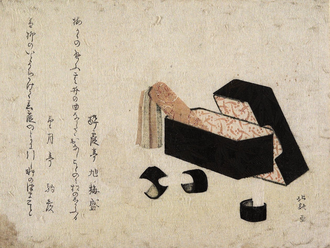 Fekete lakkdoboz Koto Strikerekkel alkotó: Katsushika Hokusai