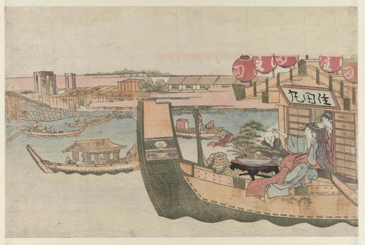 Csónakázás a Sumida folyón alkotó: Katsushika Hokusai
