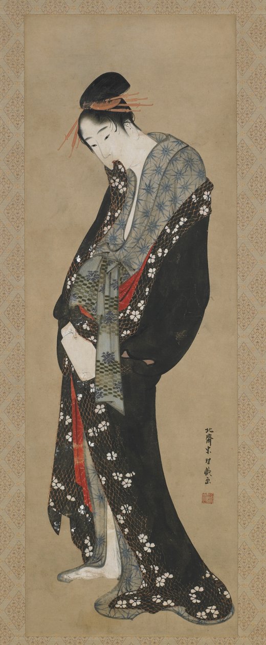 Courtesan, Edo-korszak (tinta és szín a papíron) alkotó: Katsushika Hokusai