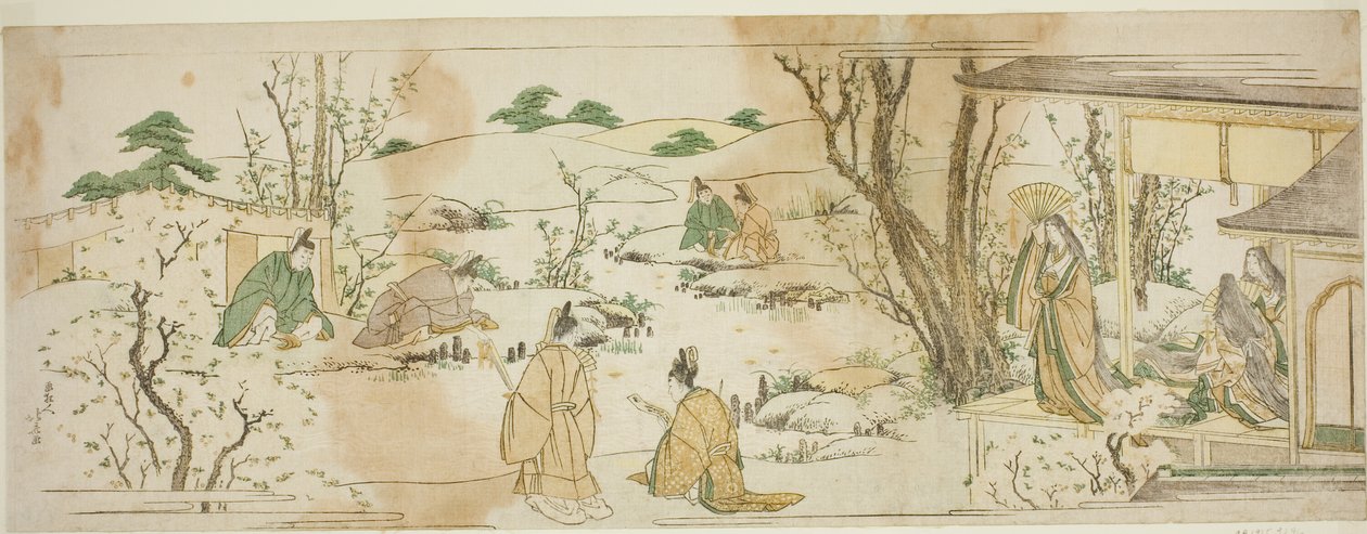 Udvari rendezvény a Lanting Gathering mintájára alkotó: Katsushika Hokusai