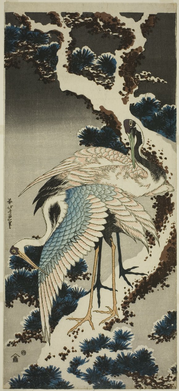Daruk a havas fenyőn alkotó: Katsushika Hokusai