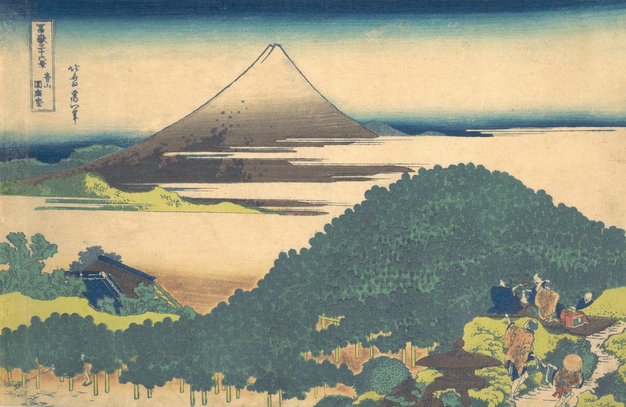 Cushion Pine Aoyama Aoyama enza no matsu, a Thirty-six Views of ... sorozatból, kb. 1830-32. alkotó: Katsushika Hokusai