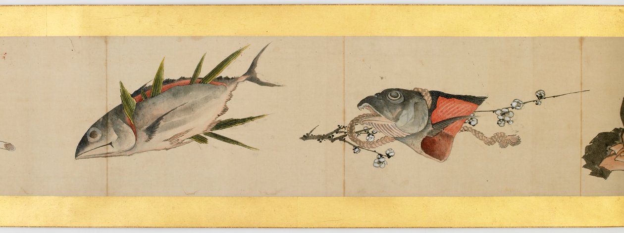 Részlet a Handscroll különböző képekkel, Edo-korszak alkotó: Katsushika Hokusai