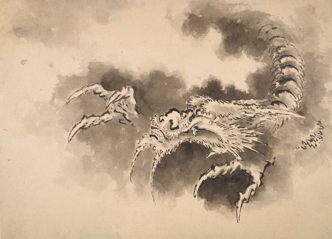 Felhőkből előbukkanó sárkány, Edo-korszak, 19. század. alkotó: Katsushika Hokusai