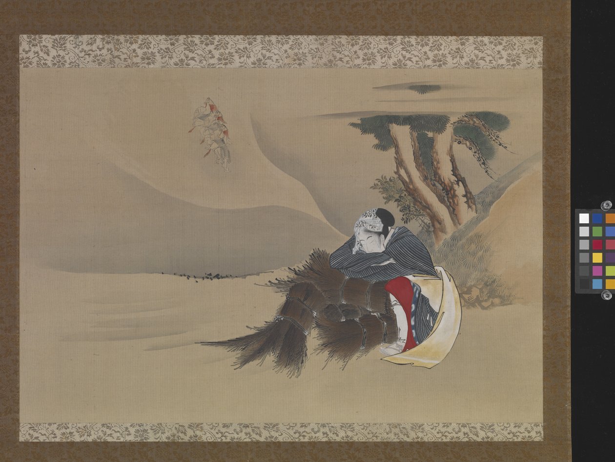 Dream Of The Rush Gatherer (tinta, színek selyemen) alkotó: Katsushika Hokusai