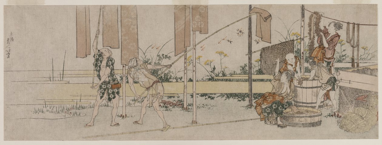 Festékek a munkahelyen, c. 1800. alkotó: Katsushika Hokusai