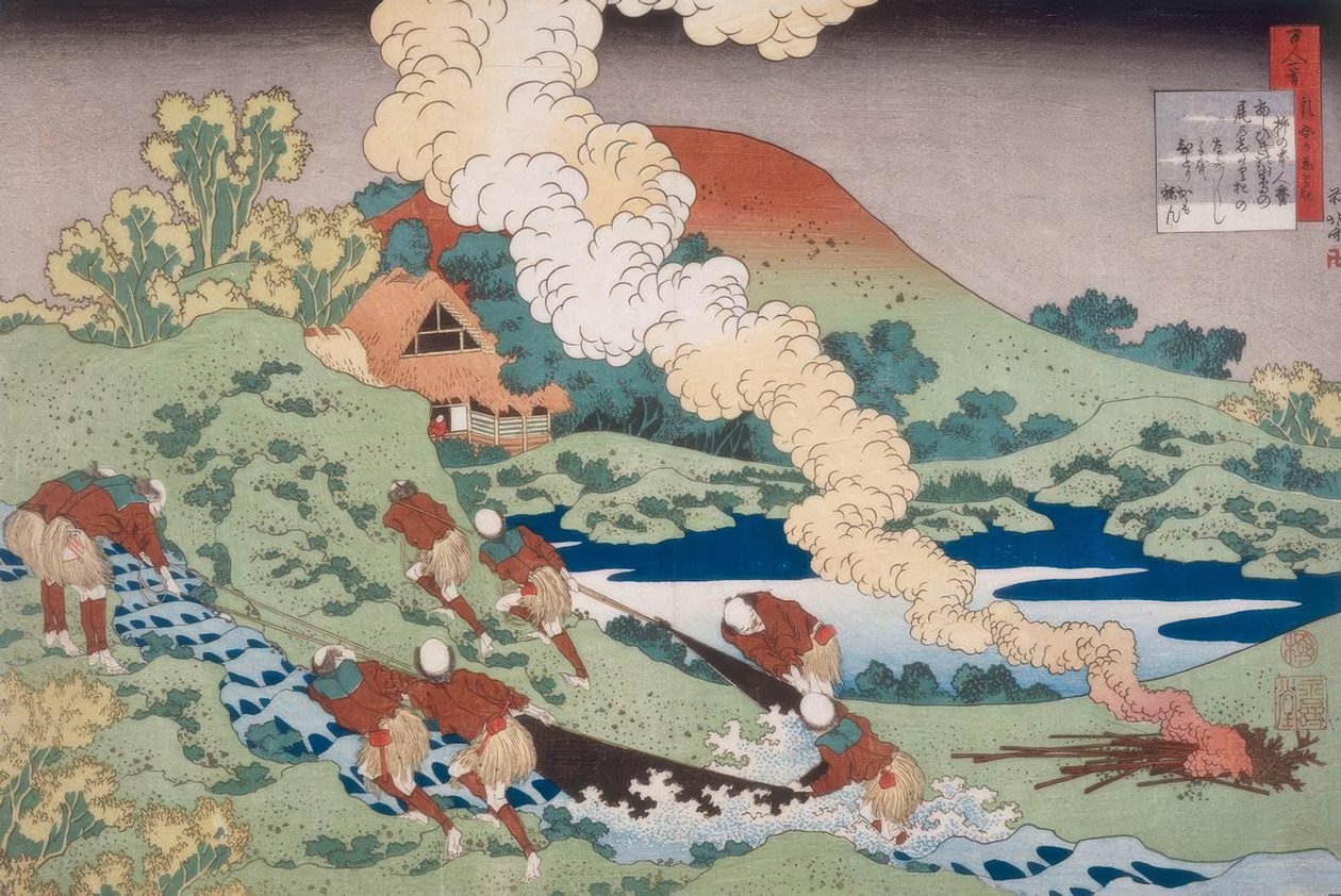 A halászok hálót húznak alkotó: Katsushika Hokusai