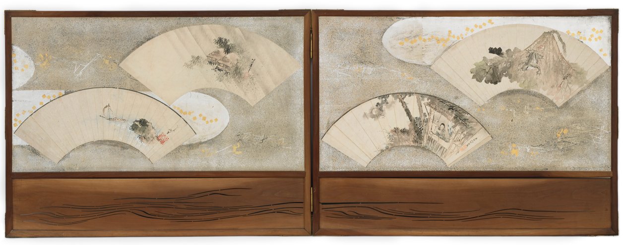Négy legyezőfestmény egy képernyőre szerelve... alkotó: Katsushika Hokusai