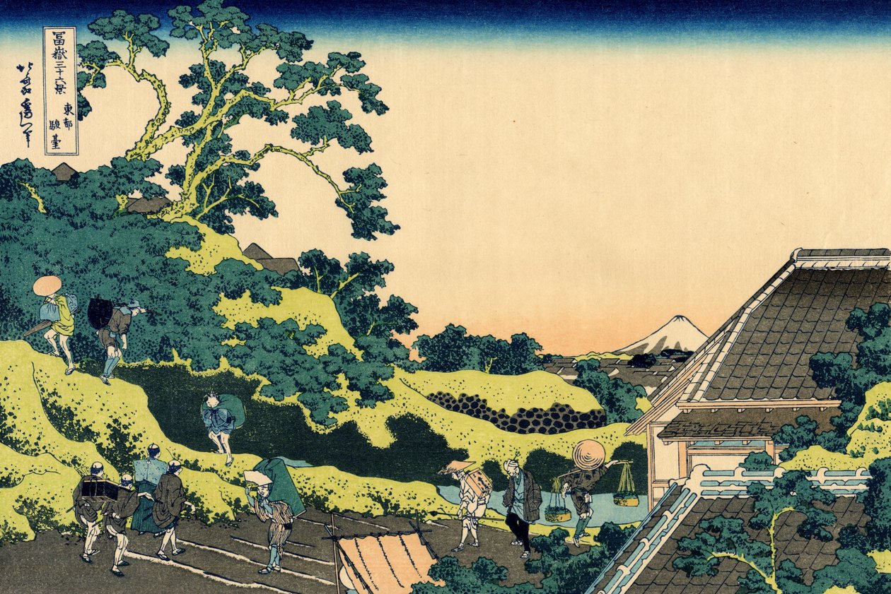 Fuji a Mishima-hágóból, Edo, 1830 körül (fatömbnyomat) alkotó: Katsushika Hokusai