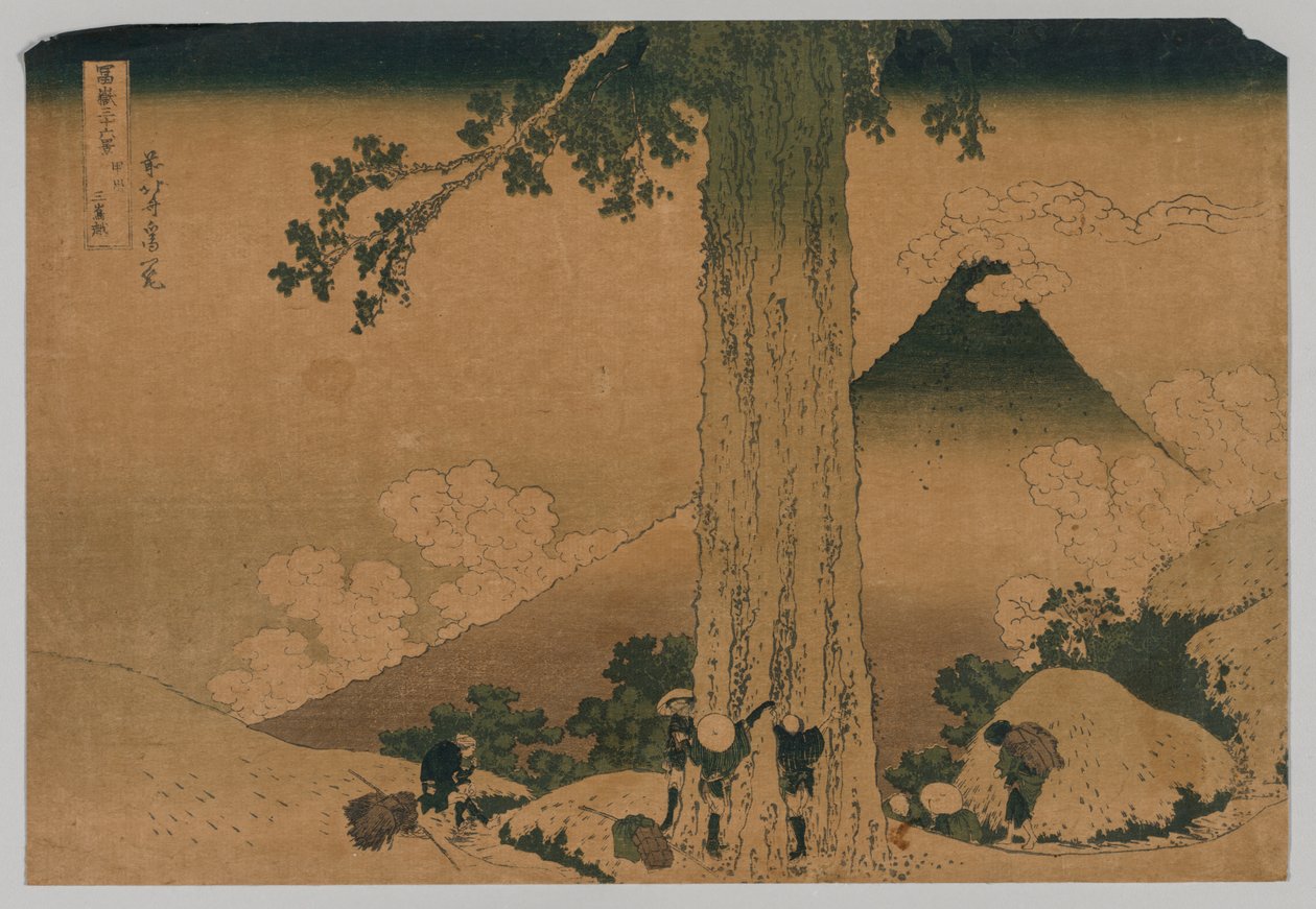 Fuji a Mishima-hágóból, Koshu tartományból alkotó: Katsushika Hokusai