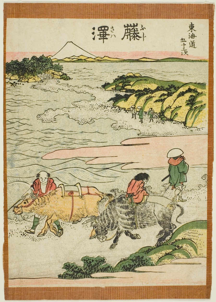 Fujisawa, from the series "Fifty-three Stations of the Tokaido (Tokaido gojusan tsugi)" alkotó: Katsushika Hokusai