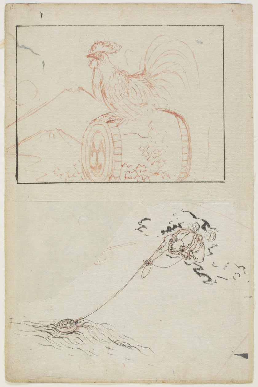 Mennydörgés istene és dobja alkotó: Katsushika Hokusai