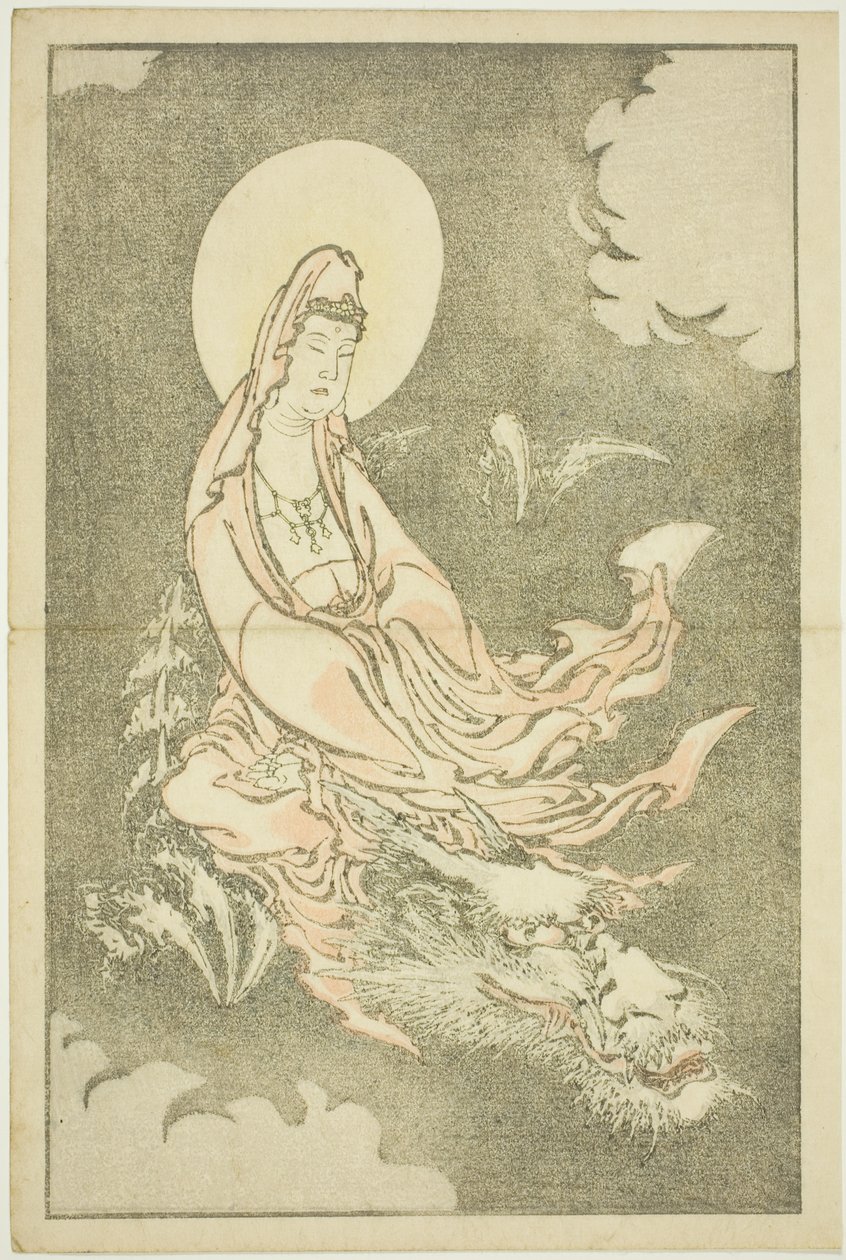 Sárkánylovagló istennő, Hokusai valósághű festményeinek képeskönyvéből (Hokusai shashin gafu) alkotó: Katsushika Hokusai