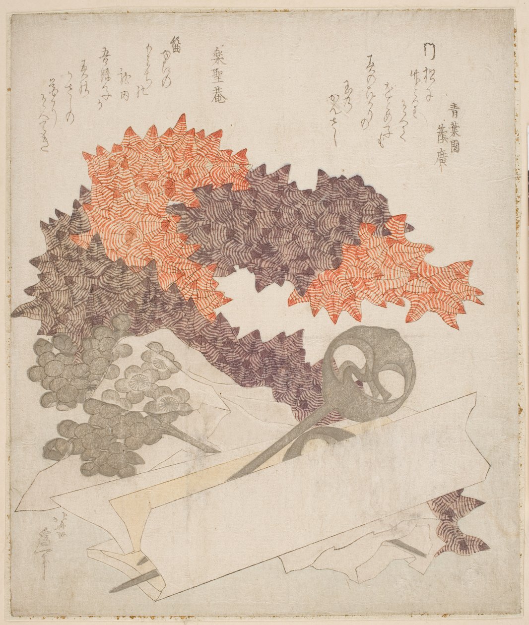Hajdíszek, 1820 körül (fanyomat) alkotó: Katsushika Hokusai