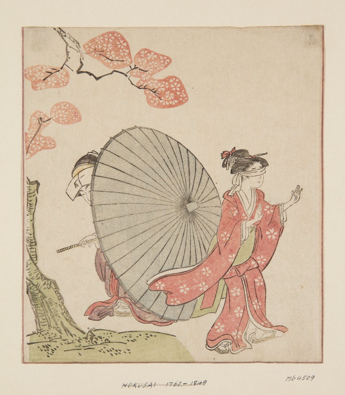 Bújócska (színes fatömbnyomat) alkotó: Katsushika Hokusai