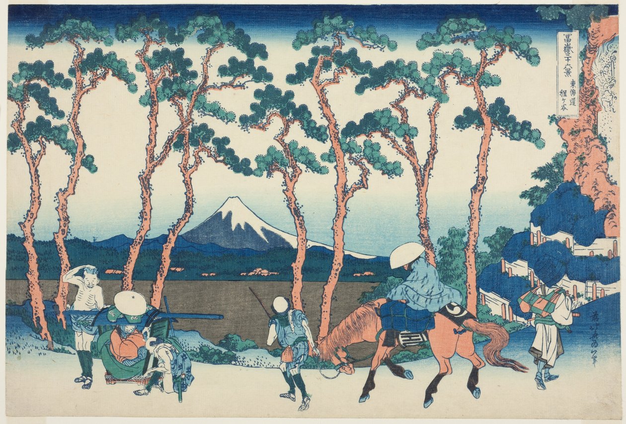 Hodogaya a Tokaidón (Tokaido Hodogaya), a "Harminchat nézet a Fuji hegyről (Fugaku sanjurokkei)" sorozatból. alkotó: Katsushika Hokusai