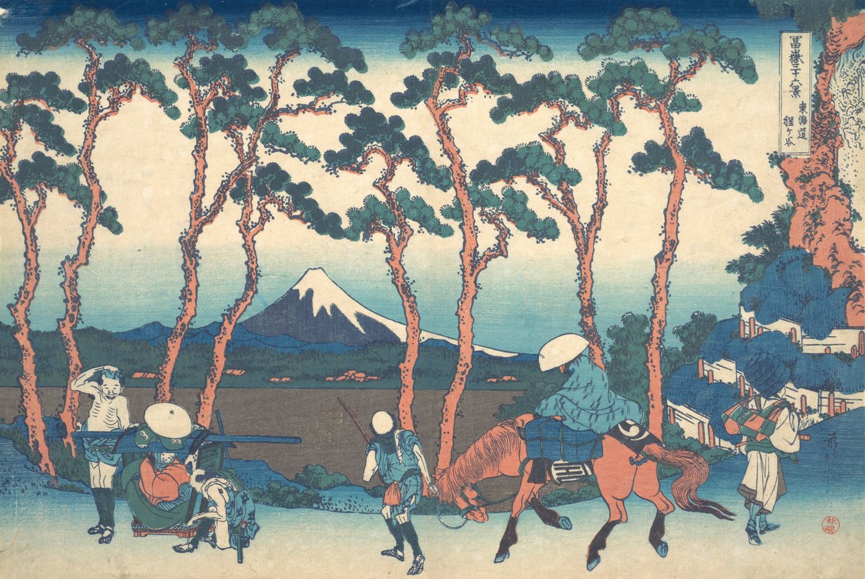 Hodogaya a Tokaidón Tokaido Hodogaya, a Harminchat Mou... című sorozatból, kb. 1830-32. alkotó: Katsushika Hokusai