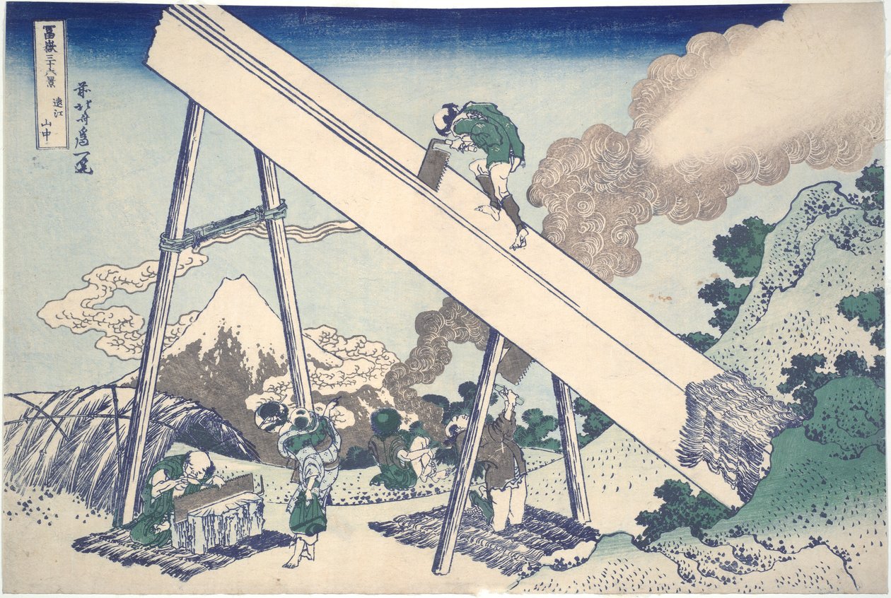 T?t?mi tartomány hegyeiben, a Harminchat kilátás a Fuji-hegyre sorozatból alkotó: Katsushika Hokusai