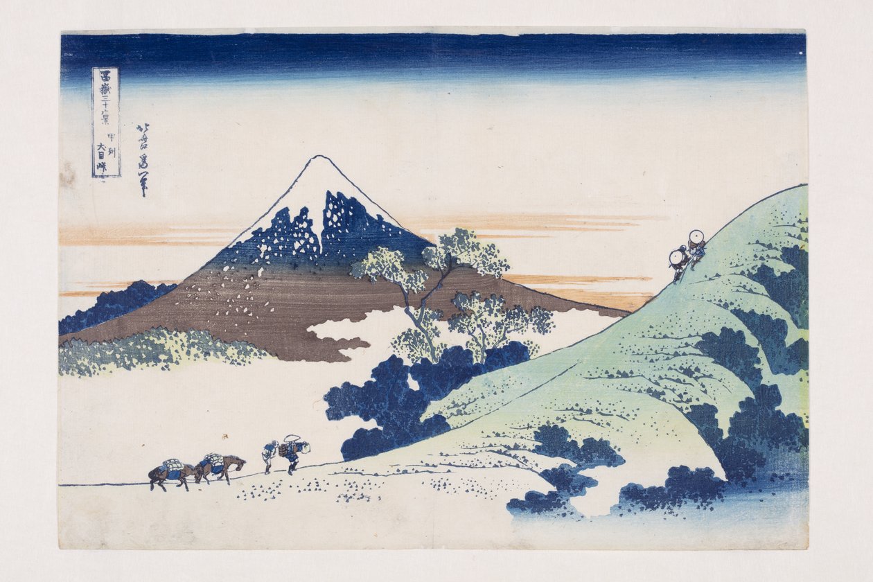 Inume bérlet Kai tartományban (Koshu Inume-toge) (színes fatömbnyomat) alkotó: Katsushika Hokusai