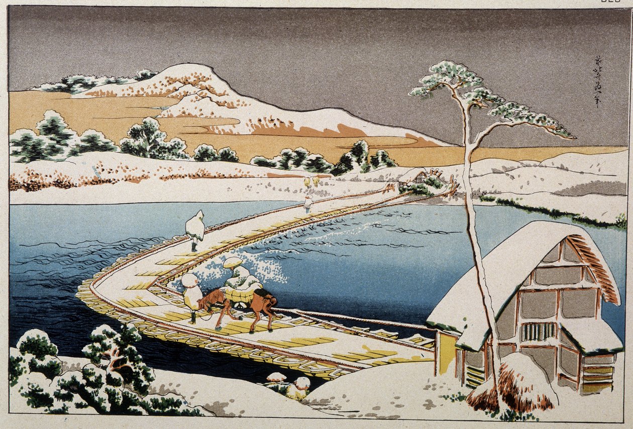 Japán táj - Hokusai nyomat (nyomtatás) alkotó: Katsushika Hokusai