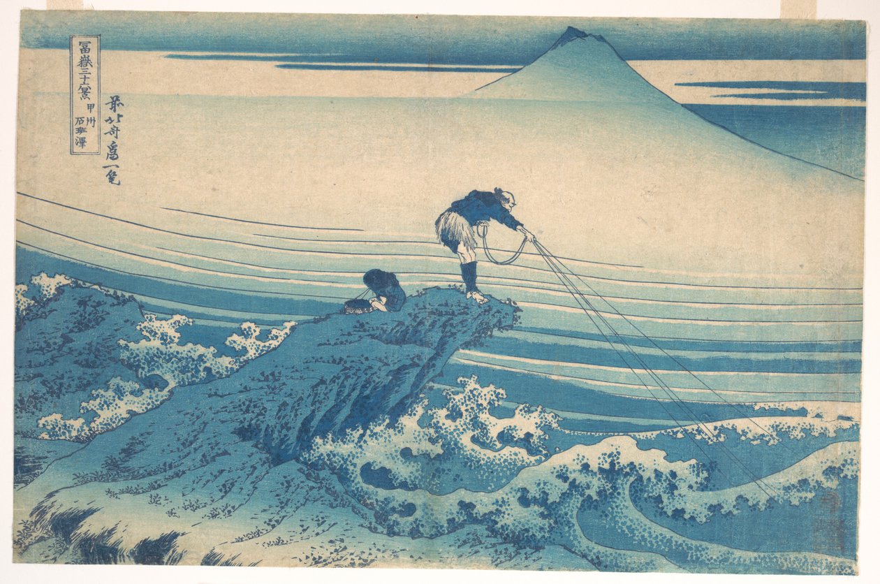 Kajikazawa a Kai tartományban (Kōshū Kajikazawa), a „A Fuji-hegy harminchat látképe” (Fugaku sanjūrokkei) című sorozatból alkotó: Katsushika Hokusai