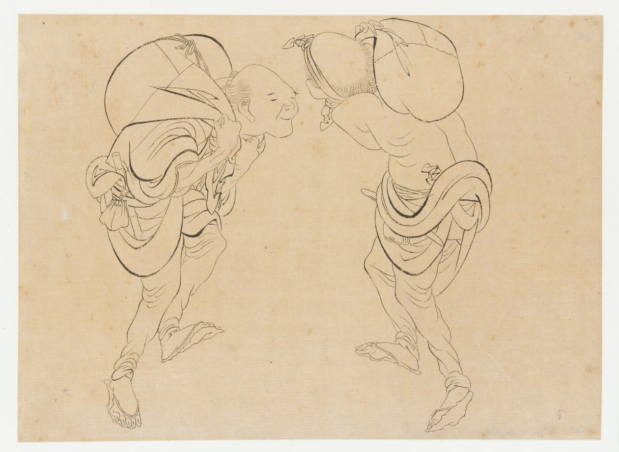 Munkásemberek, 18. század vége – 19. század eleje. alkotó: Katsushika Hokusai