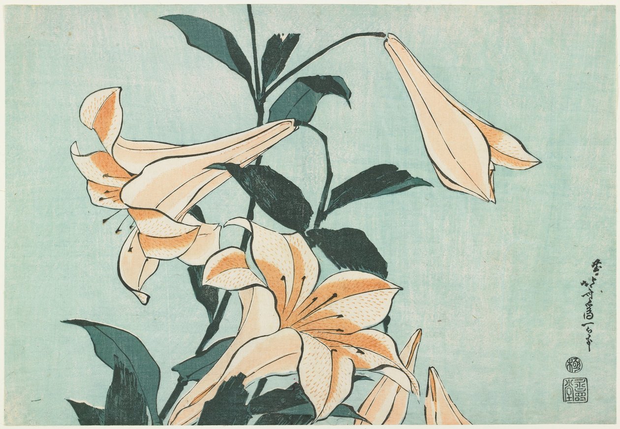 Liliomok alkotó: Katsushika Hokusai