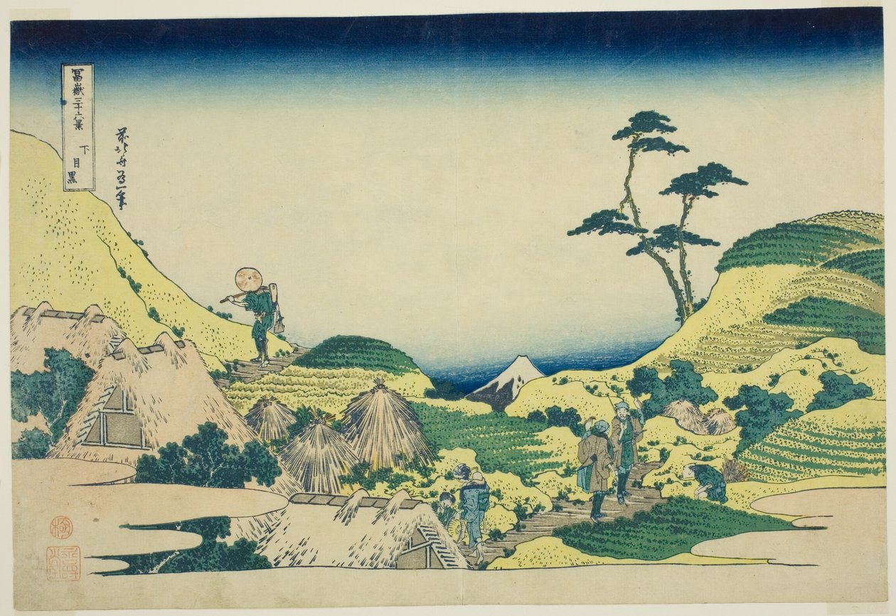 Na jó, Meguro (Shimo Meguro), a Te sorozatból: "Tierty Mr. x Vie ws Of Mount Fuji (Fugaku Usaju Rokukei)" alkotó: Katsushika Hokusai