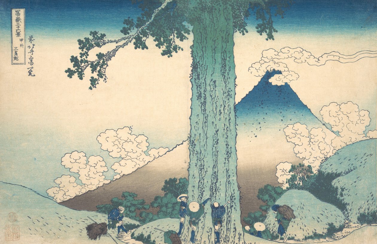 Mishima-hágó Kai tartományban Koshu Mishima goe, a Thirty-six Views ... sorozatból, kb. 1830-32. alkotó: Katsushika Hokusai