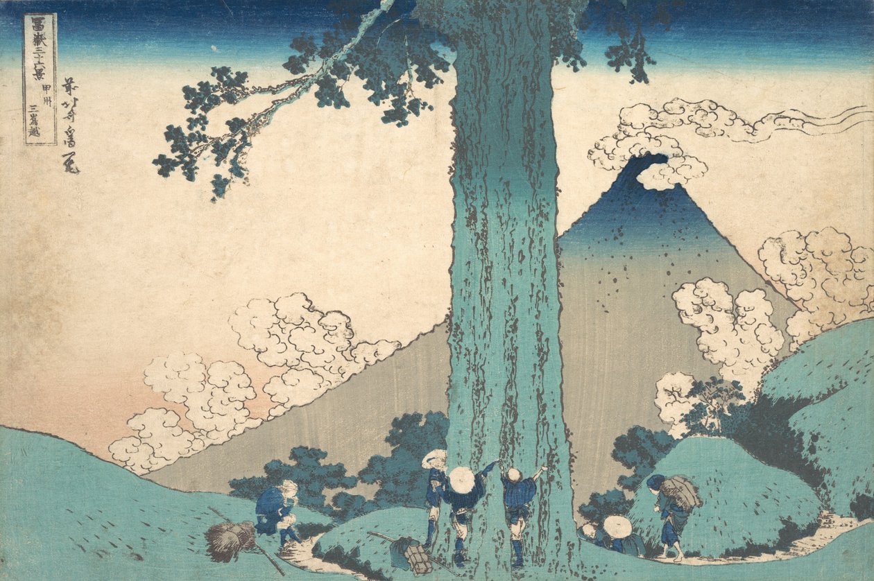 Mishima-hágó Kai tartományban Koshu Mishima goe, a Thirty-six Views ... sorozatból, kb. 1830-32. alkotó: Katsushika Hokusai