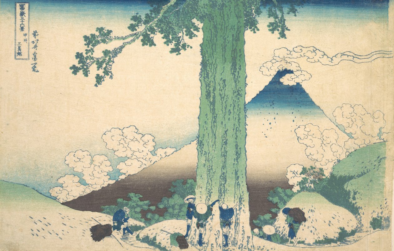 Mishima-hágó Kai tartományban Koshu Mishima goe, a Thirty-six Views ... sorozatból, kb. 1830-32. alkotó: Katsushika Hokusai