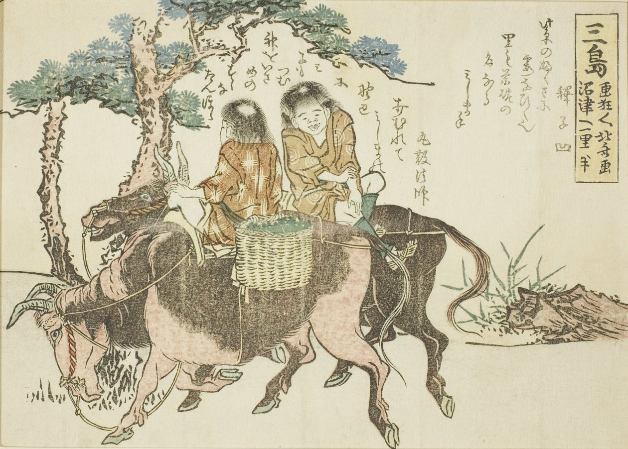 Mishima, a Tokaido ötvenhárom állomásának cím nélküli sorozatából alkotó: Katsushika Hokusai