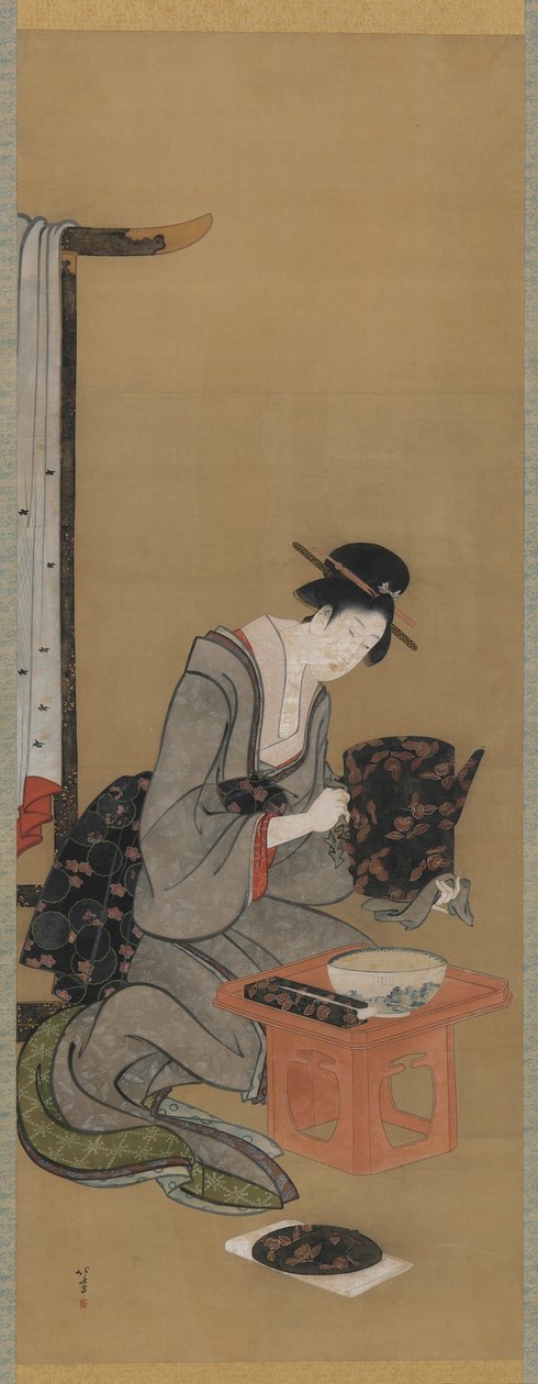Újévi szokás: Kedvező újévi álom kívánsága, Edo-korszak, 1806–1111 (tinta és szín a selyemen) alkotó: Katsushika Hokusai
