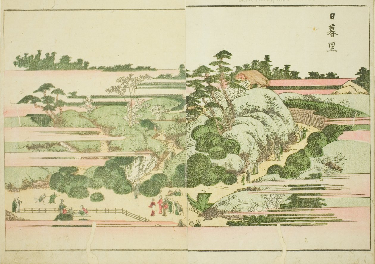Nippori, a "Keleti mulatságok képeskönyve (Ehon Azuma asobi)" című illusztrált könyvből alkotó: Katsushika Hokusai