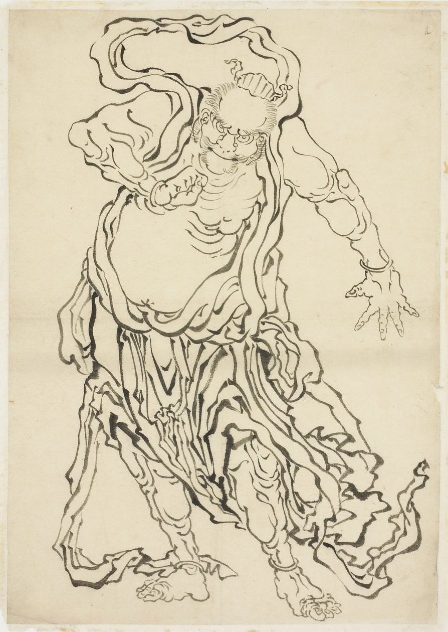 Az egyik Nio (A Guardian), 1815-1849 körül (tinta papíron) alkotó: Katsushika Hokusai