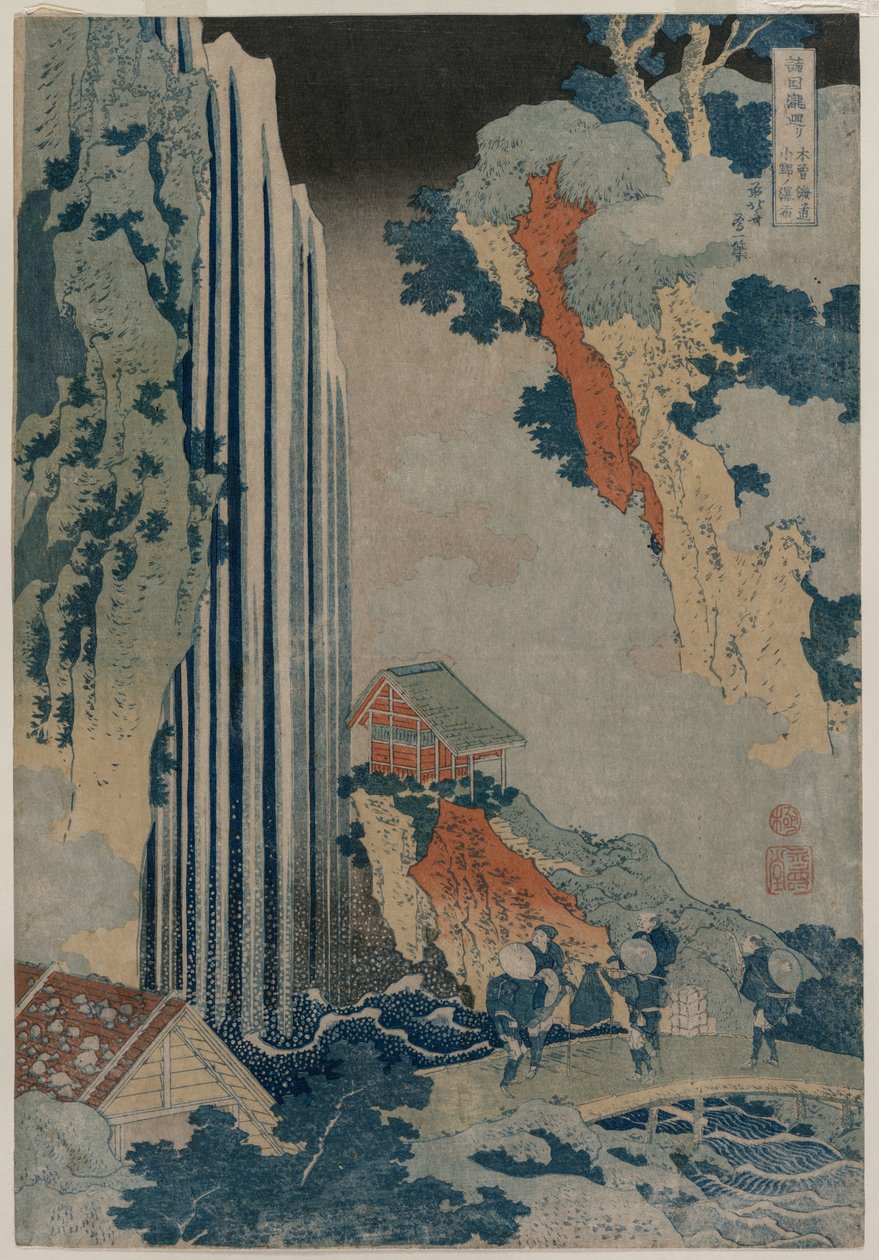 Ono-vízesés a Kiso úton (a Vízesések körútja a tartományokban című sorozatból) alkotó: Katsushika Hokusai