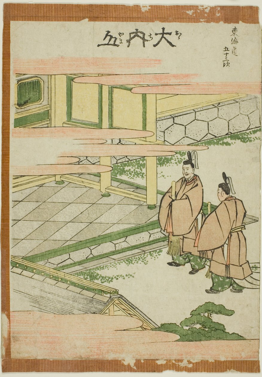 Ouchiyama, a "Tokaido ötvenhárom állomása (Tokaido gojusan tsugi)" sorozatból alkotó: Katsushika Hokusai