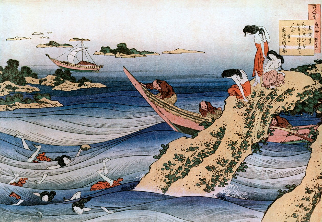 Oyster Fishing, c1785-1849. alkotó: Katsushika Hokusai