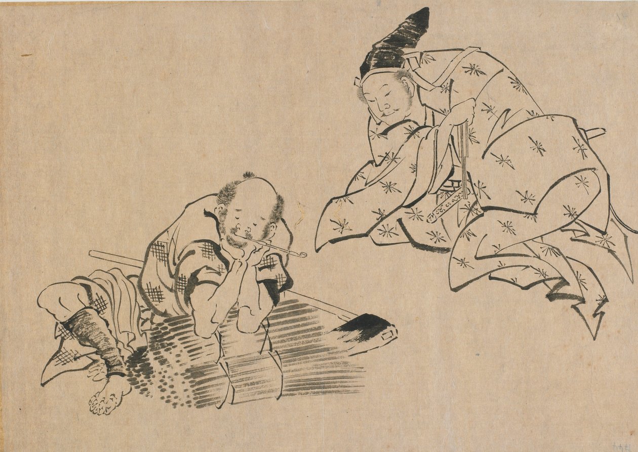 Paraszt és nemesi, 18. század vége-19. század eleje. alkotó: Katsushika Hokusai