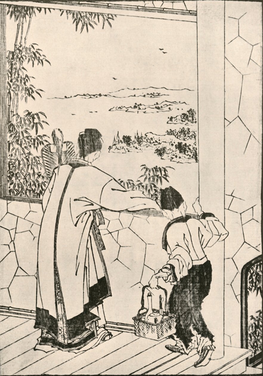 Az ablakon kinéző emberek, 18. század vége – 19. század eleje, 1924. alkotó: Katsushika Hokusai