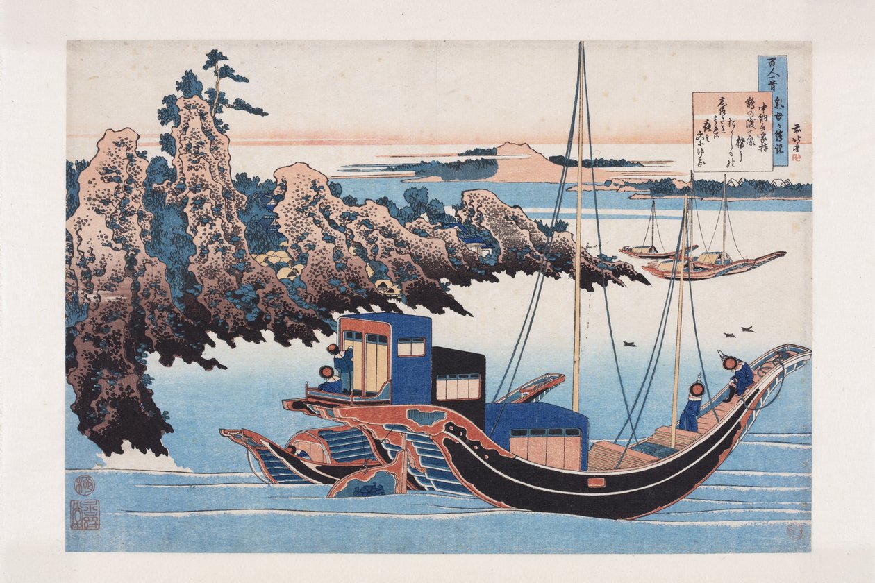 Chunagon Yakamochi verse (színes fatömbnyomat) alkotó: Katsushika Hokusai