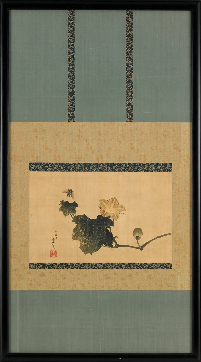 Tök szőlő és lólégy, kb. 1825-1833. alkotó: Katsushika Hokusai