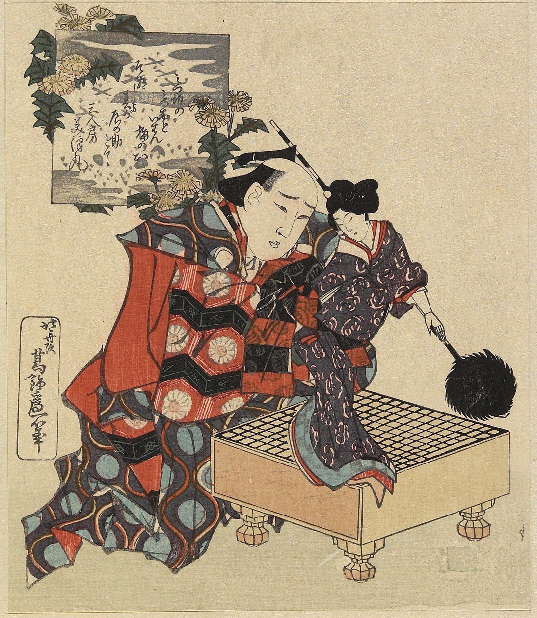 Puppet on Go játéktábla, 1820-1834 alkotó: Katsushika Hokusai