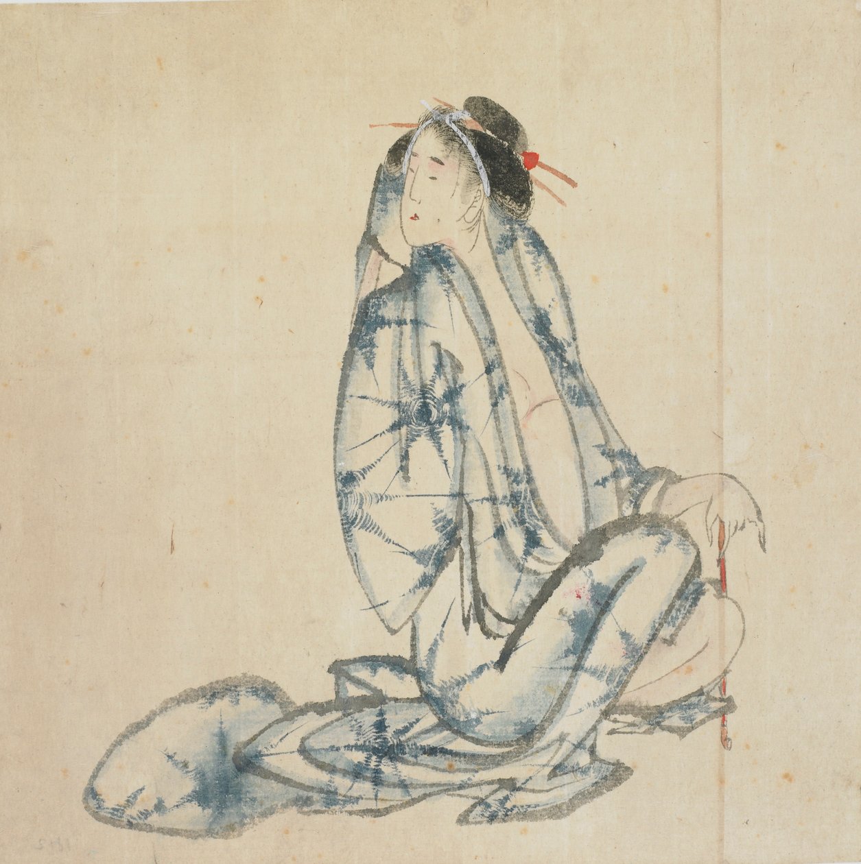 Ülő udvarhölgy, 18. század vége – 19. század eleje. alkotó: Katsushika Hokusai
