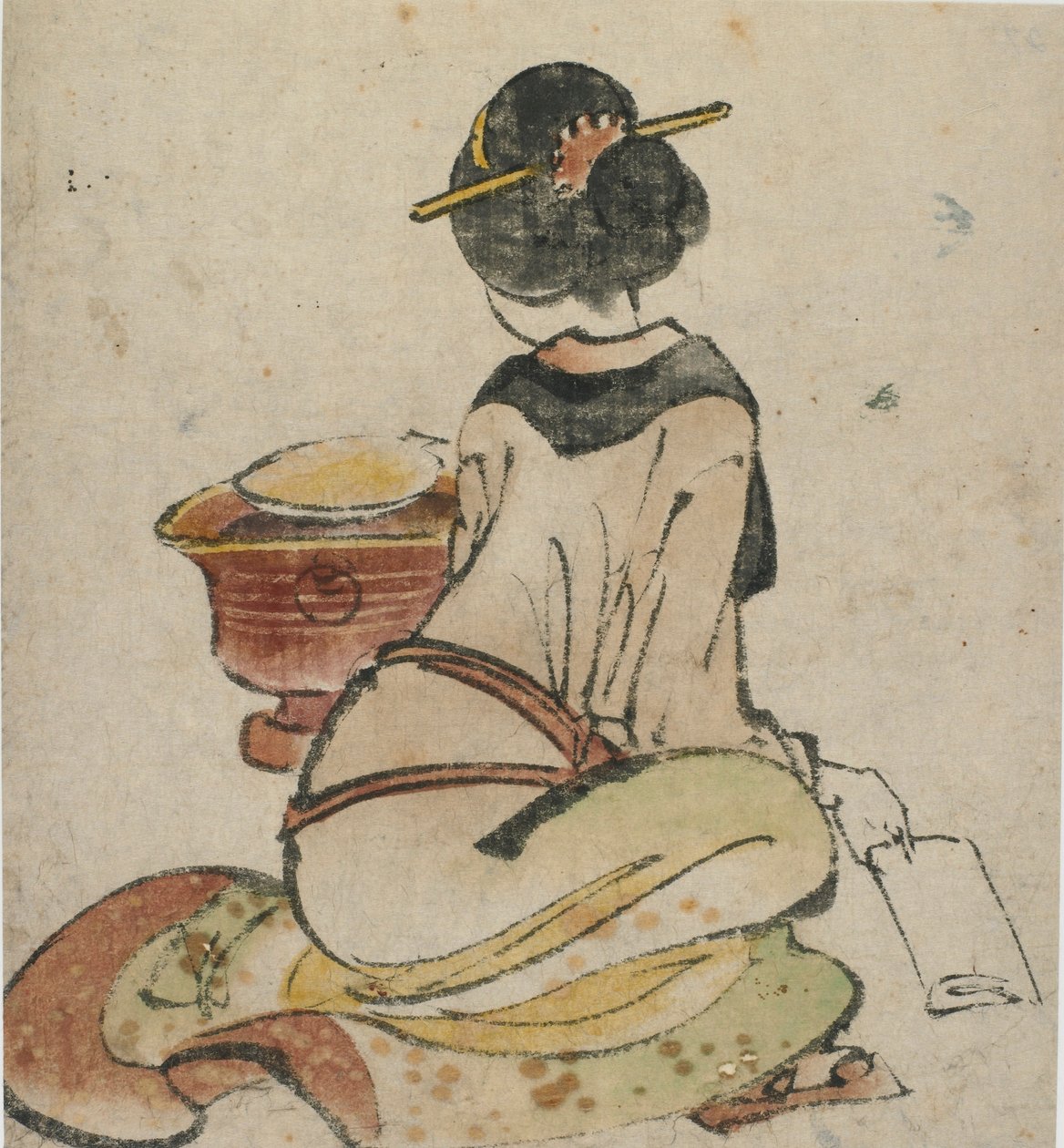 Ülő nőalak, 18. század vége-19. század eleje. alkotó: Katsushika Hokusai
