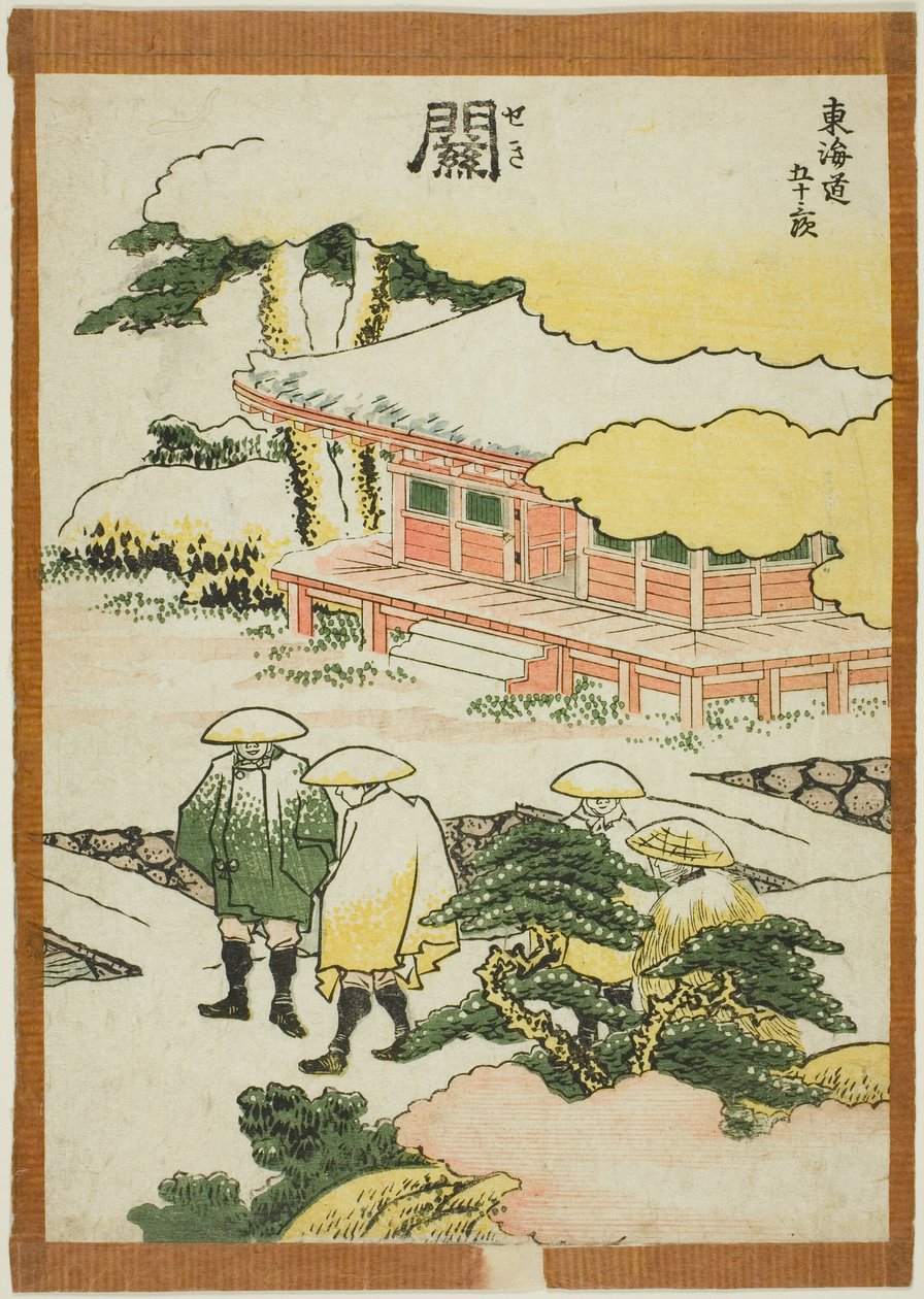 Seki, a "Tokaido ötvenhárom állomása (Tokaido gojusan tsugi)" sorozatból alkotó: Katsushika Hokusai