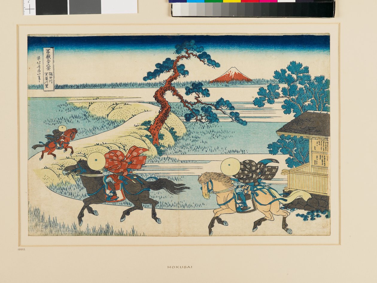 Sekiya falvak a Sumida folyónál alkotó: Katsushika Hokusai